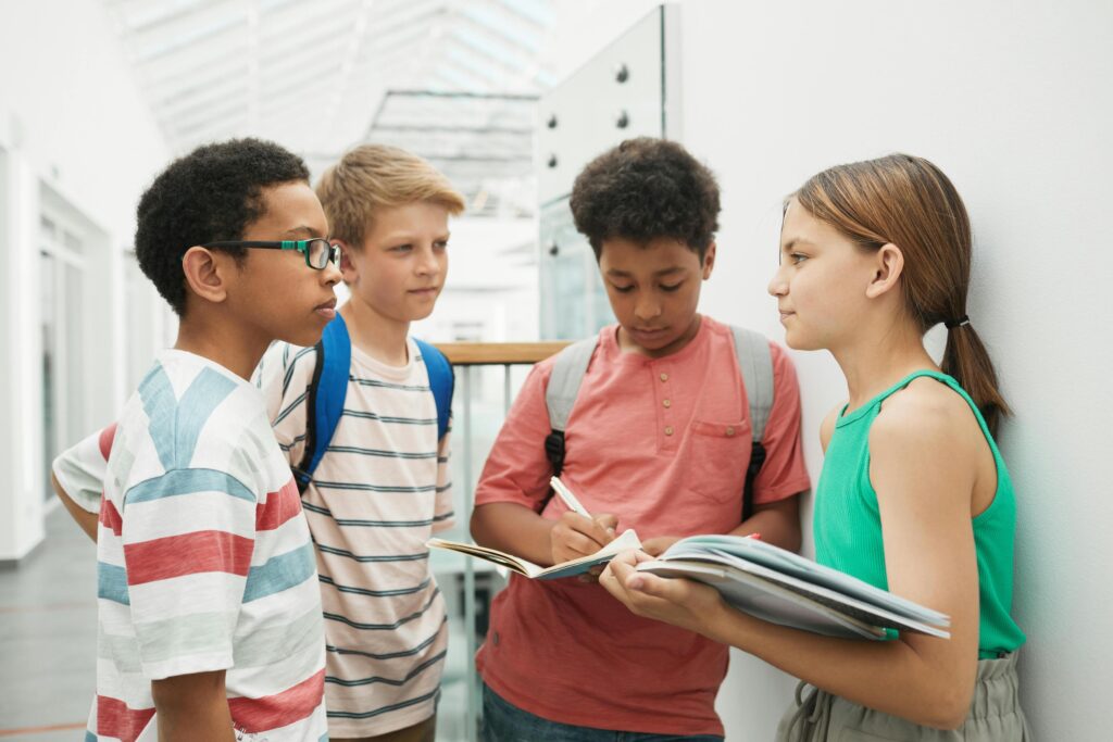 Group of Tweens socializing